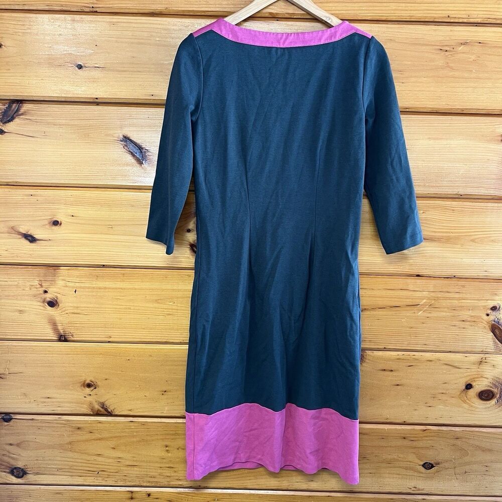 Boden Delicate Womens Coralie Jersey Dress Sz US 6L Color Green Pink 100% Cotton - Picture 5 of 5
